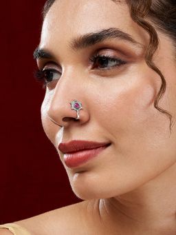 Teejh - Rishka Pink Stone Nose pin