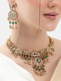 Nuyug - Traditional Gold Plated Royal Kavya Jewelry Set
