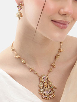 Nuyug - Gold Plated Ratna Mandal Long Jewelry Set