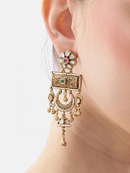 Nuyug - Gold Plated Pearl Tranquil Dangler Earrings