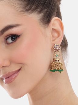 Nuyug - Gold Plated Aafreen Jhumki Earrings