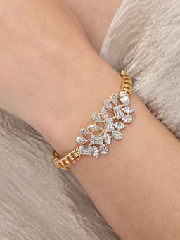 Nuyug - American Diamond Glare Gold Tone Bracelet