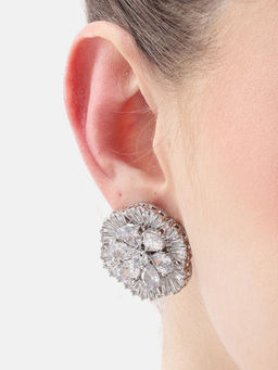 Nuyug - American Diamond Floral Oversize Studs
