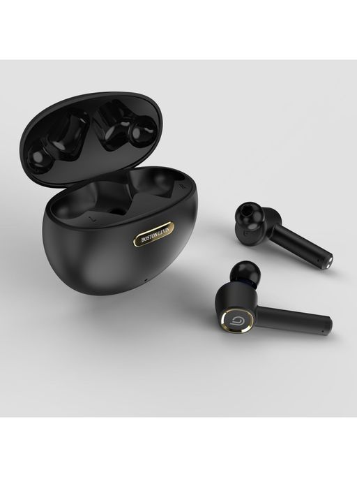 BOSTON LEVIN Black Pods Bluetooth Wireless Ear Buds with Total Playtime Upto 60hr