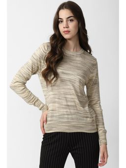 Van Heusen - Women Beige Print Round Neck Sweater