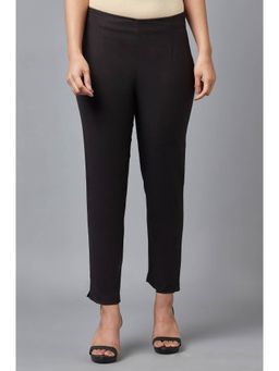 W - Black Solid Slim Pants