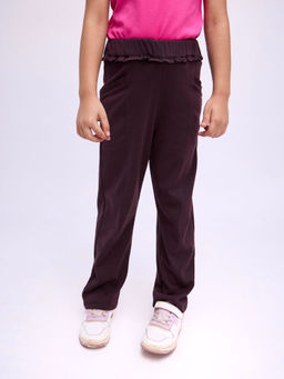 Bombay High - Girls Burgundy Pure Cotton Trouser
