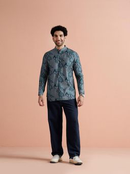 KISAH - Blue Floral Full Sleeves Kurta