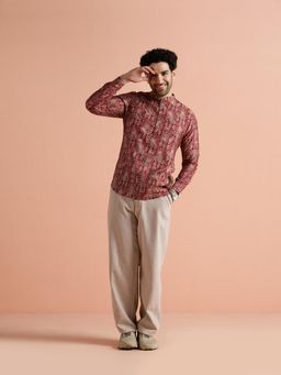KISAH - Maroon Paisley Full Sleeves Kurta