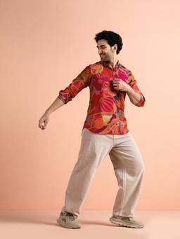 KISAH - Multi-Color Floral Full Sleeves Kurta