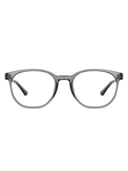Lenskart Blu - Grey Round Large Blue Cut Anti-Glare Zero Power Computer Glasses for Men & Women