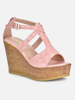VALIOSAA - Pink Textured Wedges