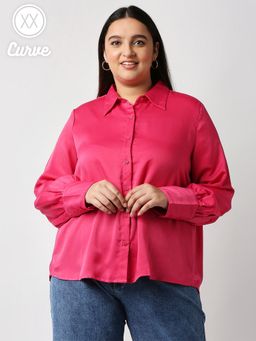 Twenty Dresses by Nykaa Fashion - Curve Fuchsia Suits My Attitude Shirt