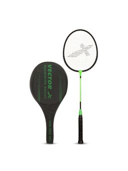 Vector X - Vxb 7022 Badminton Racquet Aluminium Head and Steel Shaft With 3/4Th Cover - Green Black