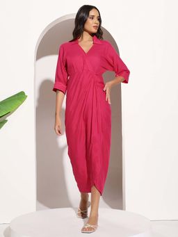 Magre - Pink Gathered sheath dress