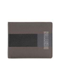 United Colors of Benetton - Men Leather Global Coin Wallet - Grey