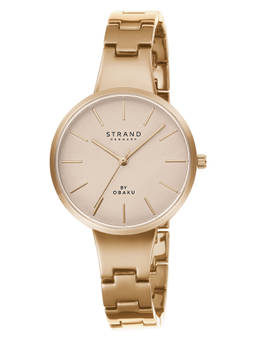 Strand by Obaku - Sunset Rosette Rose Gold Dial Quartz Watch For Women (S700LXVVSV)