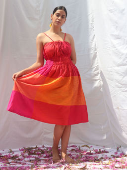 Chidiyaa - Rainbow Café Holo Handwoven Cotton Dress