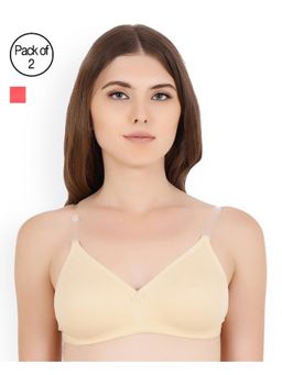 Floret - Pack of 2 Solid T-shirt Bra - Multi-Color