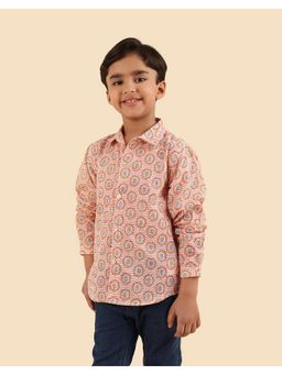 Fabindia - Yellow Hand Block Printed Shirt