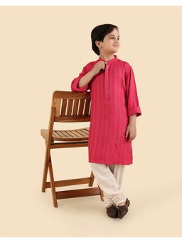 Fabindia - Pink Viscose Blend Long Kurta