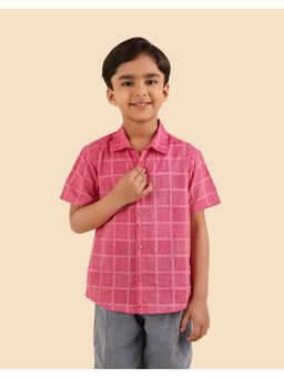 Fabindia - Pink Hand Block Printed Happy Hues Shirt