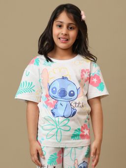 Kidsville - Official Lilo and Stitch Girls Graphic Printed T-shirt