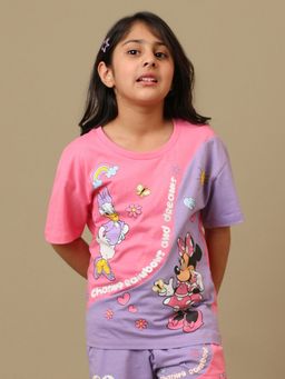 Kidsville - Official Mickey and Friends Girls Graphic Printed T-shirt
