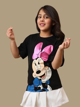 Kidsville - Official Mickey and Friends Girls Graphic Printed T-shirt