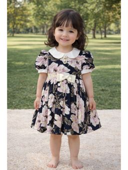 THE PONY AND PEONY CO. - Navy Blue Floral Dress