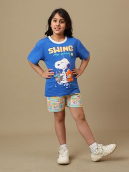 Kidsville - Official Peanuts Girls Graphic Printed T-shirt and Shorts