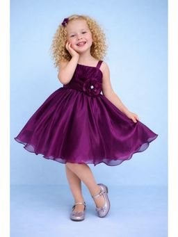 Blabber - Tissue Woven Sleeveless Party Frock with Floral Applique