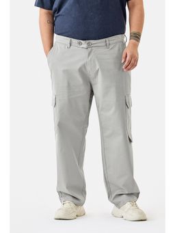 Snitch - Men Grey Solid Regular Casual Plus Size Cargo Pant