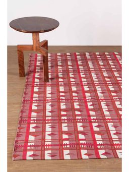 Freedom Tree - Cambaya Pure Cotton Red Printed Rug (2.5x4.5 feet)