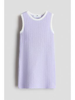 H&M - Girls Purple Textured cotton dress