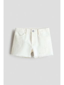 H&M - Girls White Frayed denim shorts
