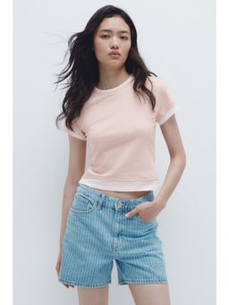 H&M - Women Pink Layered-look T-shirt