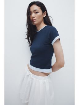H&M - Women Blue Layered-look T-shirt
