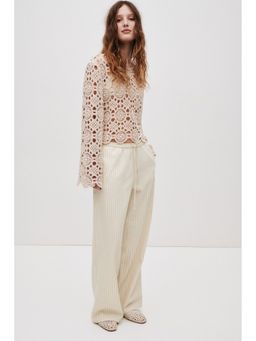 H&M - Women Beige Denim pull-on trousers