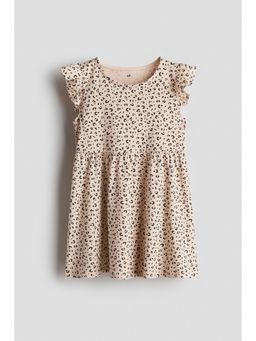 H&M - Girls Beige Printed cotton dress