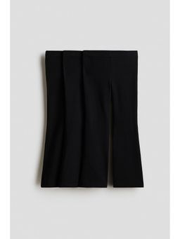H&M - Girls Black 3-pack flared leggings