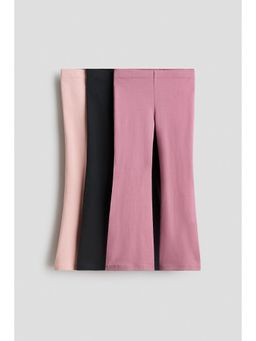H&M - Girls Pink 3-pack flared leggings