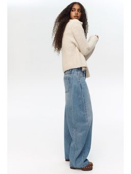 H&M - Women Blue Baggy Barrel Regular Waist Jeans