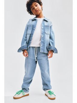 H&M - Boys Blue Twill pull-on trousers