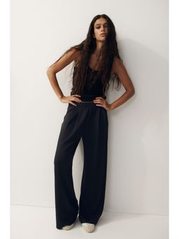 H&M - Women Black Wide pull-on trousers