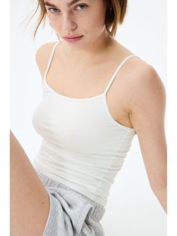 H&M - Women White Jersey strappy top