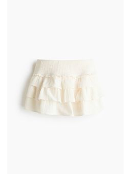 H&M - Women White Tiered viscose mini skort