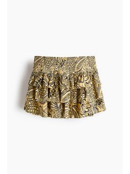 H&M - Women Beige Tiered viscose mini skort