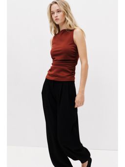 H&M - Women Brown Ruched jersey top