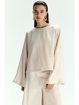 H&M - Women Beige Shoulder-pad blouse